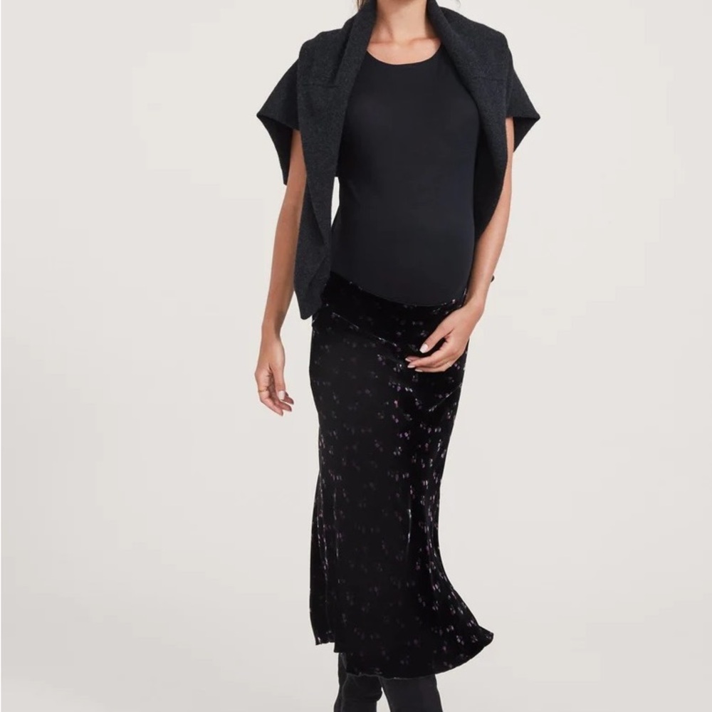 Hatch Stella Velvet Slip Skirt NWT
